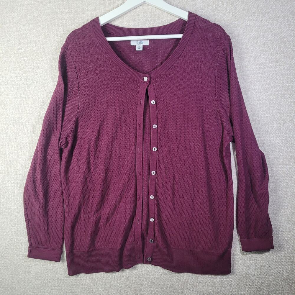 Cozy Croft & Barrow Purple Knit Cardigan - Women's Size XL